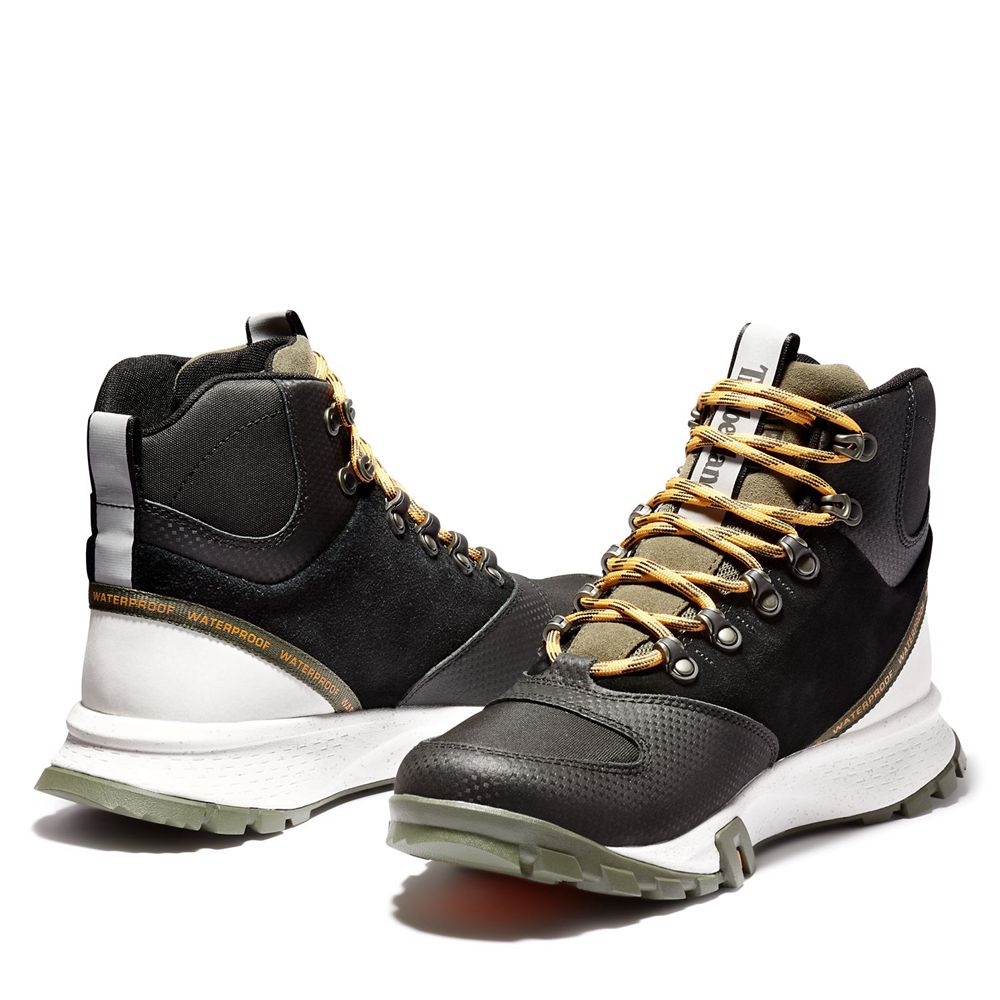 Botas de Montaña Timberland Hombre Garrison Trail Waterproof Altas Negras/Verde Oliva - Chile RVK-43